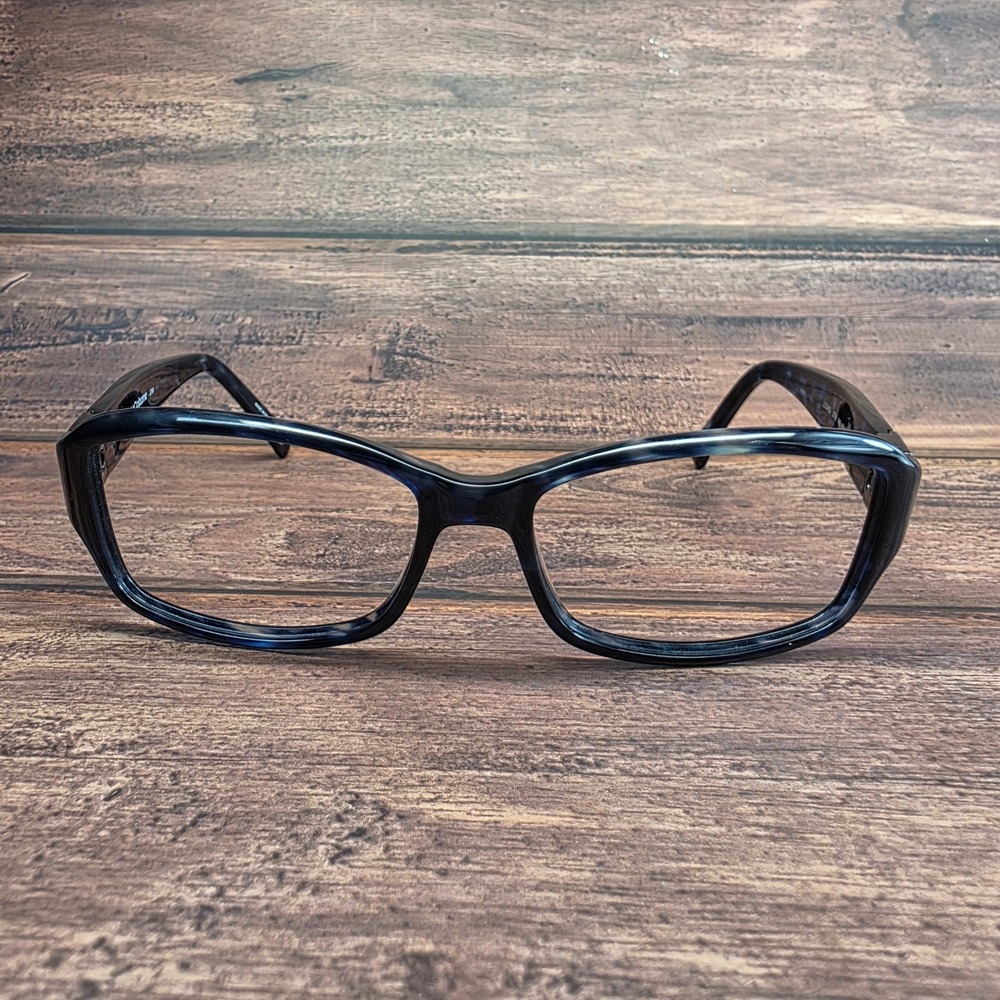 Liz Claiborne L534/S JTW Blue Marble Eyeglasses 55-16-130 Rhinestone Detail
